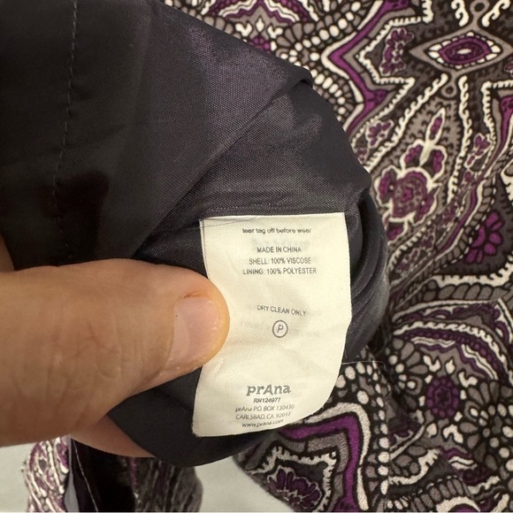 PrAna purple paisley shift dress medium - Picture 5 of 7